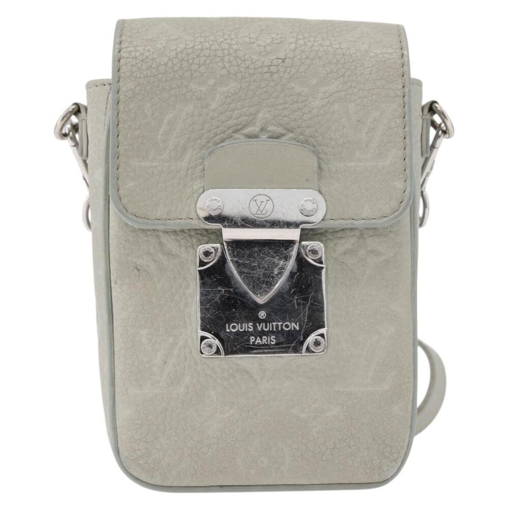 Louis Vuitton Taurillon Vertical Wearable Wallet Crossbody Bag Gray
